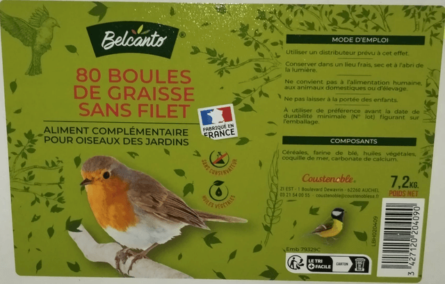 Boules de Graisse 90 g – À l’Unité Sans Filet – Coustenoble