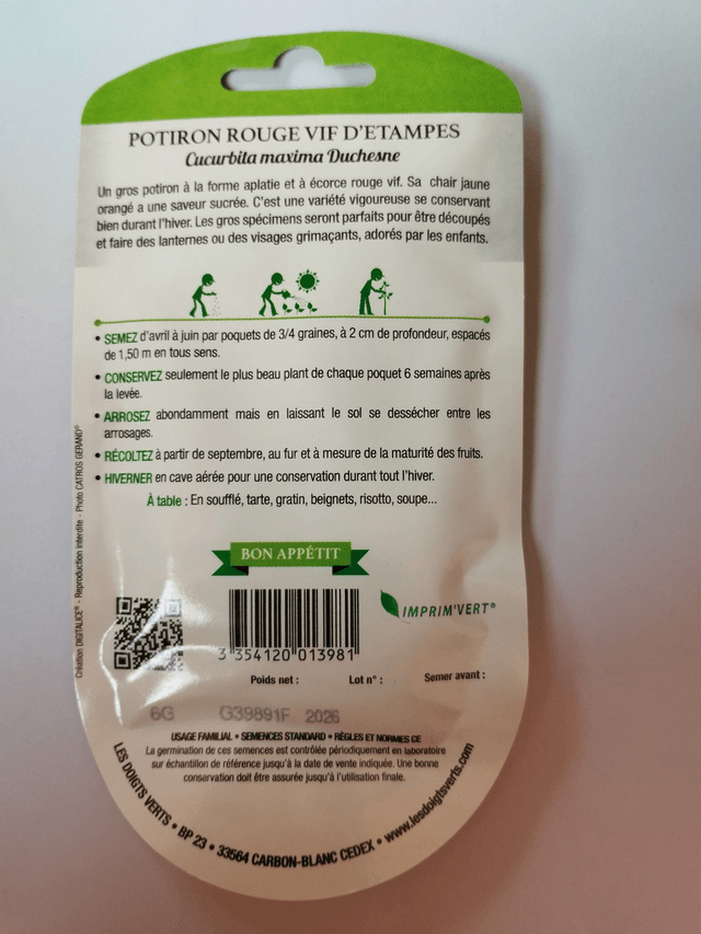 Potiron Rouge vif d'Etampes