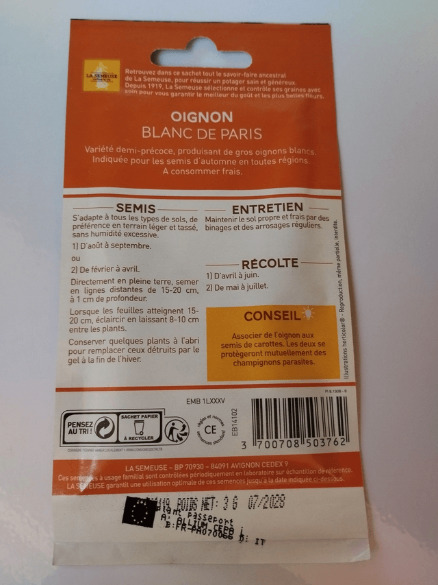 Oignon Blanc de Paris
