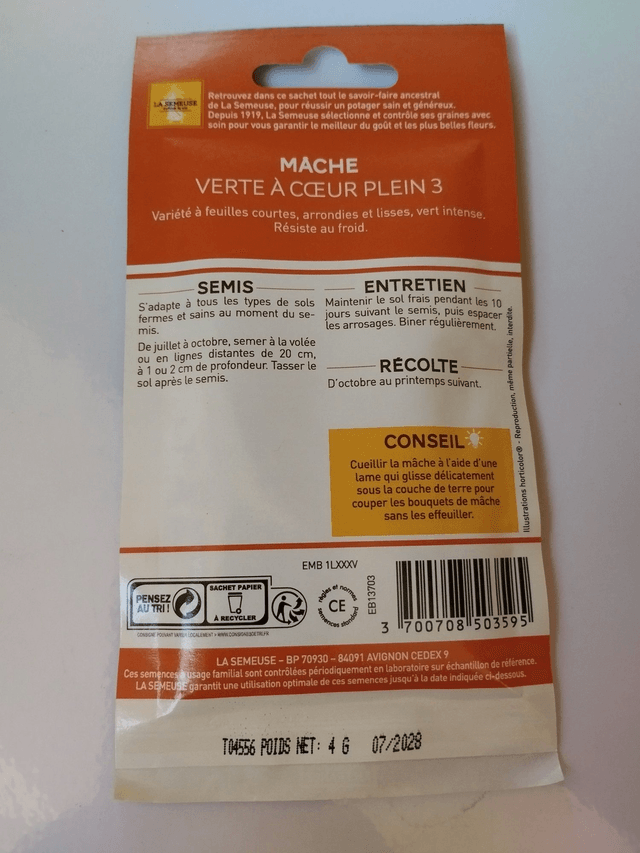 Mâche verte a cœur plein 3