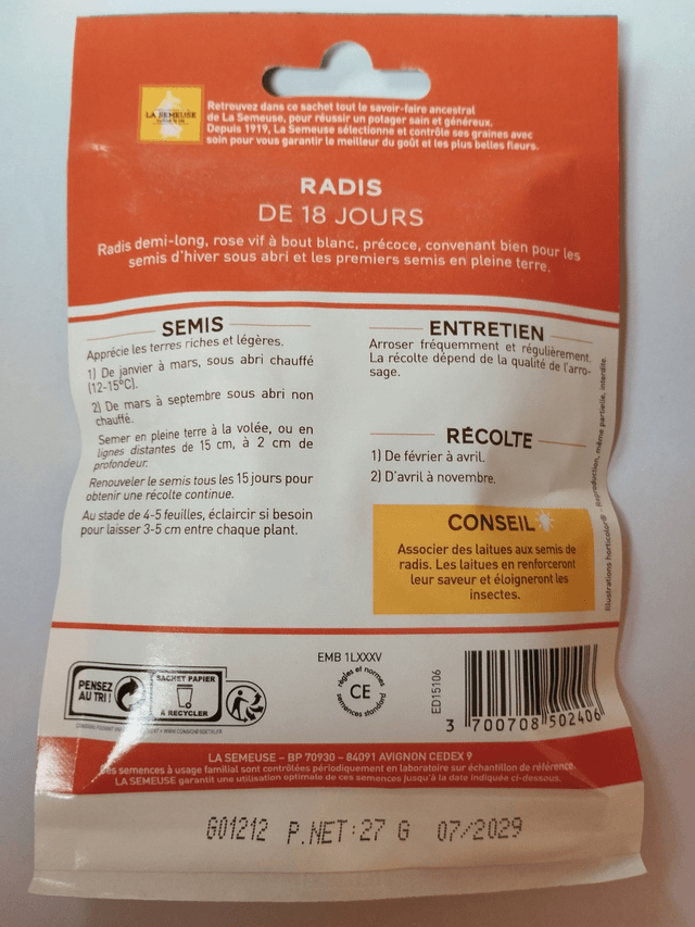 Radis de 18 jours format éco