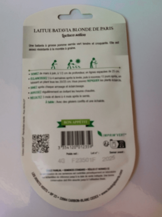 Laitue Batavia blonde de paris