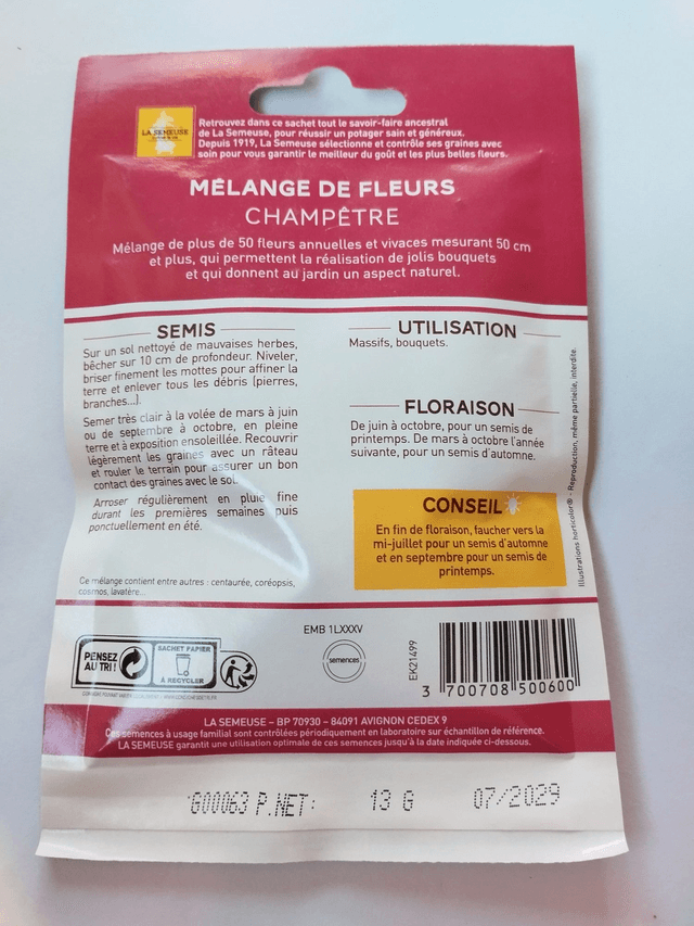 Mélange de fleurs champêtre format éco 