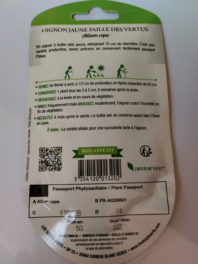 Oignon Jaune paille des vertus