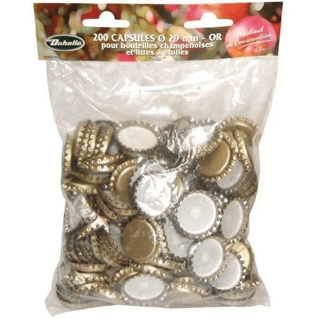Capsules Couronne Métal – Or – Ø 29 mm – Lot de 1000 ou 200 – Duhallé